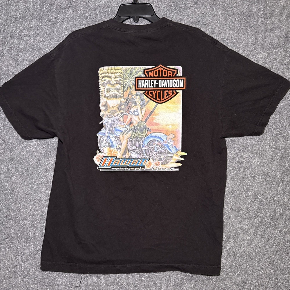Harley-Davidson Hawaii Hula Girl Men's XL T-Shirt Harley Hawaii Tiki Graphic Tee